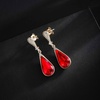 image:imageAustrian Crystal Teardrop Dangle Drop Earrings for Women 14K Gold Plated Hypoallergenic Jewelry GiftRed