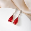 image:imageAustrian Crystal Teardrop Dangle Drop Earrings for Women 14K Gold Plated Hypoallergenic Jewelry GiftRed