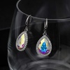 image:imageAustrian Crystal Teardrop Dangle Drop Earrings for Women Dangling 14K Gold Plated Hypoallergenic JewelryAurora Borealis