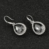 image:imageAustrian Crystal Teardrop Dangle Drop Earrings for Women Dangling 14K Gold Plated Hypoallergenic JewelryBlack