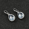 image:imageAustrian Crystal Teardrop Dangle Drop Earrings for Women Dangling 14K Gold Plated Hypoallergenic JewelryBlue