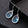 image:imageAustrian Crystal Teardrop Dangle Drop Earrings for Women Dangling 14K Gold Plated Hypoallergenic JewelryDark Blue