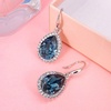 image:imageAustrian Crystal Teardrop Dangle Drop Earrings for Women Dangling 14K Gold Plated Hypoallergenic JewelryDark Blue