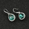 image:imageAustrian Crystal Teardrop Dangle Drop Earrings for Women Dangling 14K Gold Plated Hypoallergenic JewelryGreen
