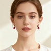image:imageAustrian Crystal Teardrop Dangle Drop Earrings for Women Dangling 14K Gold Plated Hypoallergenic JewelryRed