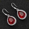 image:imageAustrian Crystal Teardrop Dangle Drop Earrings for Women Dangling 14K Gold Plated Hypoallergenic JewelryRed