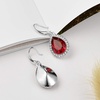 image:imageAustrian Crystal Teardrop Dangle Drop Earrings for Women Dangling 14K Gold Plated Hypoallergenic JewelryRed