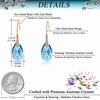 image:imageAustrian Crystal Teardrop Dangle Earrings for Women Drop Hook Earring 14K Rose Gold Plated Hypoallergenic JewelryAquamarine