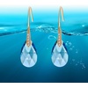 image:imageAustrian Crystal Teardrop Dangle Earrings for Women Drop Hook Earring 14K Rose Gold Plated Hypoallergenic JewelryAquamarine