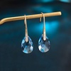 image:imageAustrian Crystal Teardrop Dangle Earrings for Women Drop Hook Earring 14K Rose Gold Plated Hypoallergenic JewelryAquamarine