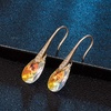 image:imageAustrian Crystal Teardrop Dangle Earrings for Women Drop Hook Earring 14K Rose Gold Plated Hypoallergenic JewelryAurora Borealis