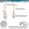 image:imageAustrian Crystal Teardrop Dangle Earrings for Women Drop Hook Earring 14K Rose Gold Plated Hypoallergenic JewelryAurora Borealis