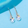 image:imageAustrian Crystal Teardrop Dangle Earrings for Women Drop Hook Earring 14K Rose Gold Plated Hypoallergenic JewelryAurora BorealisSilvertone