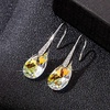 image:imageAustrian Crystal Teardrop Dangle Earrings for Women Drop Hook Earring 14K Rose Gold Plated Hypoallergenic JewelryAurora BorealisSilvertone