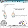 image:imageAustrian Crystal Teardrop Dangle Earrings for Women Drop Hook Earring 14K Rose Gold Plated Hypoallergenic JewelryAurora BorealisSilvertone