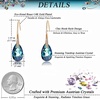 image:imageAustrian Crystal Teardrop Dangle Earrings for Women Drop Hook Earring 14K Rose Gold Plated Hypoallergenic JewelryBermuda Blue