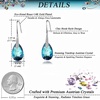 image:imageAustrian Crystal Teardrop Dangle Earrings for Women Drop Hook Earring 14K Rose Gold Plated Hypoallergenic JewelryBermuda BlueSilvertone