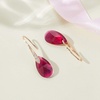 image:imageAustrian Crystal Teardrop Dangle Earrings for Women Drop Hook Earring 14K Rose Gold Plated Hypoallergenic JewelryFuchsia