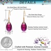 image:imageAustrian Crystal Teardrop Dangle Earrings for Women Drop Hook Earring 14K Rose Gold Plated Hypoallergenic JewelryFuchsia