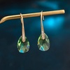 image:imageAustrian Crystal Teardrop Dangle Earrings for Women Drop Hook Earring 14K Rose Gold Plated Hypoallergenic JewelryGreen