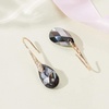 image:imageAustrian Crystal Teardrop Dangle Earrings for Women Drop Hook Earring 14K Rose Gold Plated Hypoallergenic JewelryGreyBlack