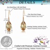 image:imageAustrian Crystal Teardrop Dangle Earrings for Women Drop Hook Earring 14K Rose Gold Plated Hypoallergenic JewelryLight Topaz