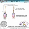 image:imageAustrian Crystal Teardrop Dangle Earrings for Women Drop Hook Earring 14K Rose Gold Plated Hypoallergenic JewelryRainbow