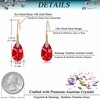image:imageAustrian Crystal Teardrop Dangle Earrings for Women Drop Hook Earring 14K Rose Gold Plated Hypoallergenic JewelryRed