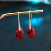 image:imageAustrian Crystal Teardrop Dangle Earrings for Women Drop Hook Earring 14K Rose Gold Plated Hypoallergenic JewelryRed