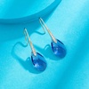 image:imageAustrian Crystal Teardrop Dangle Earrings for Women Drop Hook Earring 14K Rose Gold Plated Hypoallergenic JewelryTanzanite