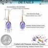 image:imageAustrian Crystal Teardrop Dangle Earrings for Women Drop Hook Earring 14K Rose Gold Plated Hypoallergenic JewelryTanzanite