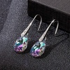 image:imageAustrian Crystal Teardrop Dangle Earrings for Women Drop Hook Earring 14K Rose Gold Plated Hypoallergenic JewelryVitrail LightSilvertone