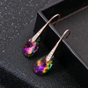 image:imageAustrian Crystal Teardrop Dangle Earrings for Women Drop Hook Earring 14K Rose Gold Plated Hypoallergenic JewelryVitrail Medium
