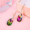 image:imageAustrian Crystal Teardrop Dangle Earrings for Women Drop Hook Earring 14K Rose Gold Plated Hypoallergenic JewelryVitrail Medium