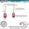 image:imageAustrian Crystal Teardrop Dangle Earrings for Women Drop Hook Earring 14K Rose Gold Plated Hypoallergenic JewelryVitrail MediumSilvertone