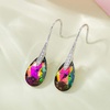 image:imageAustrian Crystal Teardrop Dangle Earrings for Women Drop Hook Earring 14K Rose Gold Plated Hypoallergenic JewelryVitrail MediumSilvertone