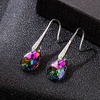 image:imageAustrian Crystal Teardrop Dangle Earrings for Women Drop Hook Earring 14K Rose Gold Plated Hypoallergenic JewelryVitrail MediumSilvertone