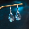 image:imageAustrian Crystal Teardrop Dangle Hook Earrings for Women 14K Gold Plated Hypoallergenic JewelryAquamarine