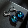 image:imageAustrian Crystal Teardrop Dangle Hook Earrings for Women 14K Gold Plated Hypoallergenic JewelryBermuda Blue