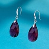 image:imageAustrian Crystal Teardrop Dangle Hook Earrings for Women 14K Gold Plated Hypoallergenic JewelryFuchsia