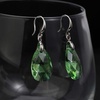 image:imageAustrian Crystal Teardrop Dangle Hook Earrings for Women 14K Gold Plated Hypoallergenic JewelryGreen