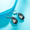 image:imageAustrian Crystal Teardrop Dangle Hook Earrings for Women 14K Gold Plated Hypoallergenic JewelryGreyBlack