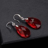image:imageAustrian Crystal Teardrop Dangle Hook Earrings for Women 14K Gold Plated Hypoallergenic JewelryRed