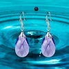 image:imageAustrian Crystal Teardrop Dangle Hook Earrings for Women 14K Gold Plated Hypoallergenic JewelryTanzanite