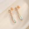 image:imageAustrian Crystal Teardrop Earrings Flower Dangle Earrings for Women 14K Gold Plated Drop Stud Earrings Hypoallergenic JewelryAurora Borealis