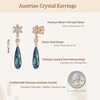 image:imageAustrian Crystal Teardrop Earrings Flower Dangle Earrings for Women 14K Gold Plated Drop Stud Earrings Hypoallergenic JewelryDark Blue