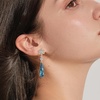 image:imageAustrian Crystal Teardrop Earrings Flower Dangle Earrings for Women 14K Gold Plated Drop Stud Earrings Hypoallergenic JewelryDark Blue