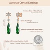 image:imageAustrian Crystal Teardrop Earrings Flower Dangle Earrings for Women 14K Gold Plated Drop Stud Earrings Hypoallergenic JewelryEmerald