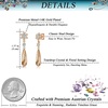 image:imageAustrian Crystal Teardrop Earrings Flower Dangle Earrings for Women 14K Gold Plated Drop Stud Earrings Hypoallergenic JewelryLight Topaz