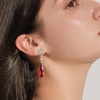 image:imageAustrian Crystal Teardrop Earrings Flower Dangle Earrings for Women 14K Gold Plated Drop Stud Earrings Hypoallergenic JewelryRed